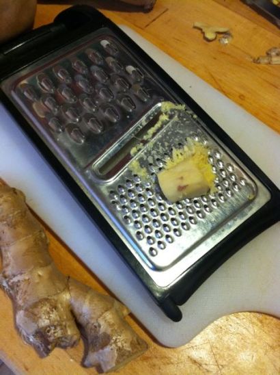 I sliced the outer bark off and shred it super fine. I remove the threads and use the pulp that comes out the other side of the grater, 