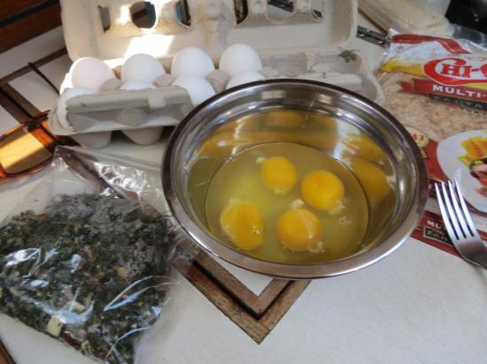 spinach scrambled egg filling